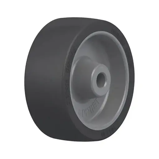 POSI 101/12G Wheel series 100mm black heat resistant silicone rubber on thermoplastic centre (-25°C - +250°C) 12mm bore hub length 38mm plain bearing 80kg