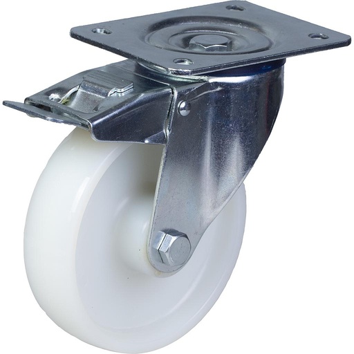 300 series 200mm swivel/brake top plate 140x110mm castor with nylon plain bearing wheel 350kg