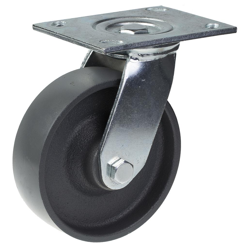 500 series 150mm swivel top plate 140x110mm castor with cast iron roller bearing wheel 500kg
