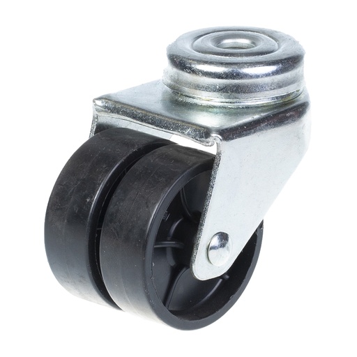 100 series 2x50mm swivel bolt hole 10mm castor with polypropylene plain bearing wheels 80kg