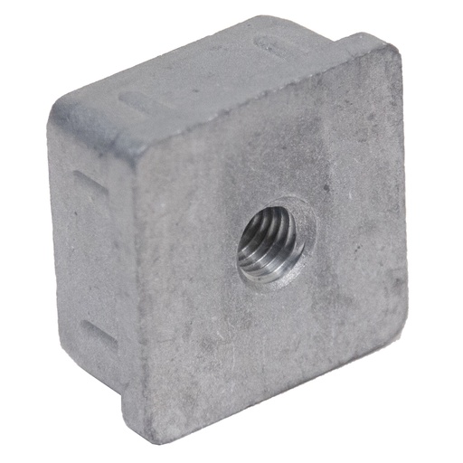 Zinc square threaded insert 30x30 M10