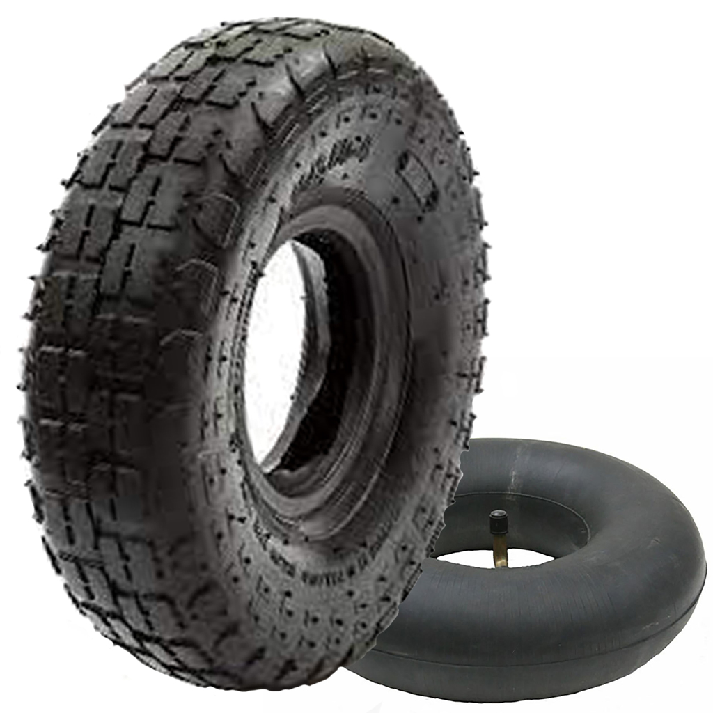 4.10/3.50-4 4ply Block tyre & tube set (TR87)