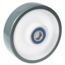 Wheel series 160mm BLUE/GREY polyurethane on polypropylene centre 20mm bore hub length 58mm stainless steel ball bearing 300kg