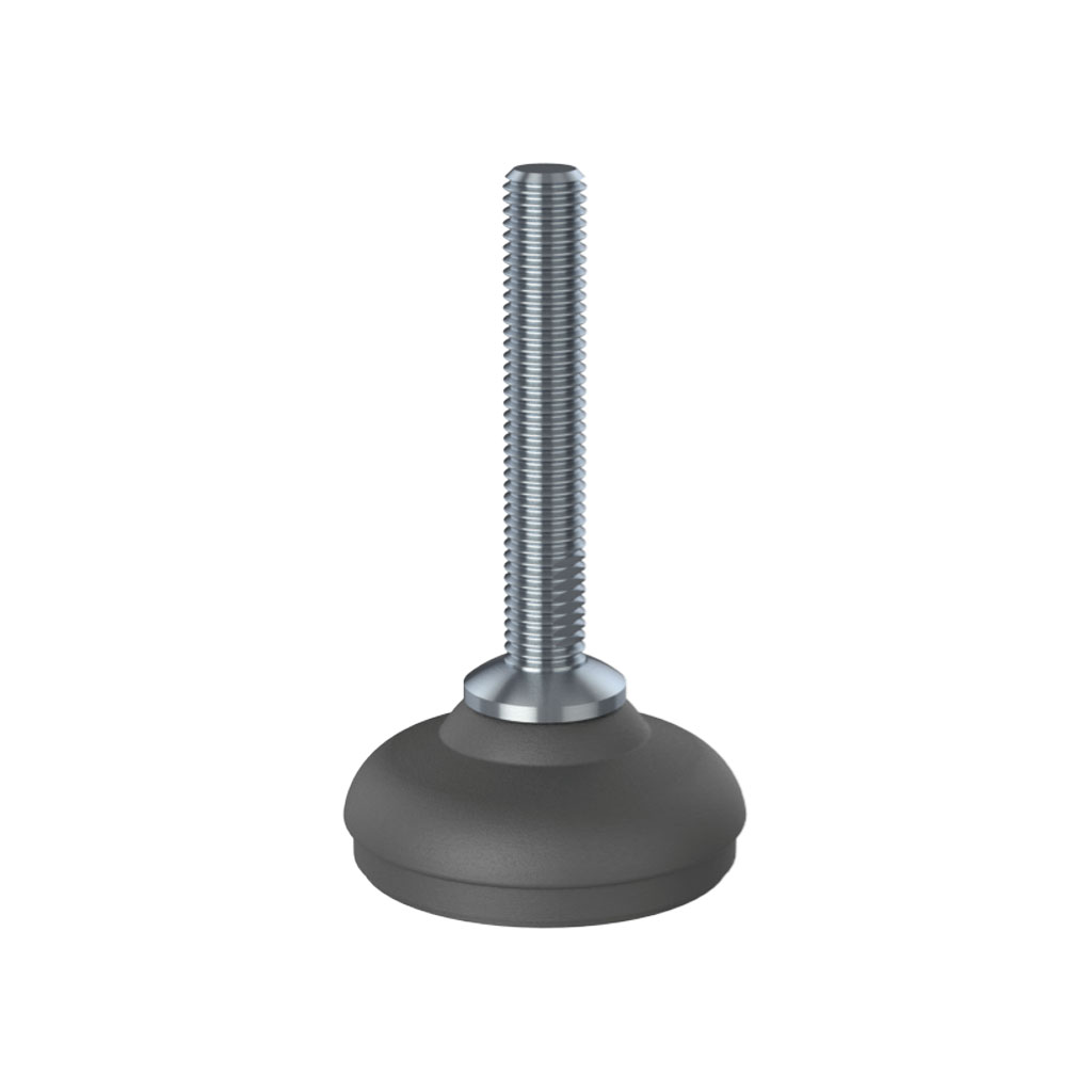 M12x70 Stainless levelling foot 60mm plastic base 1500kg AISI 304/A2