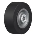 SE 202/25K Wheel series 200mm black elastic rubber on welded steel centre 25mm bore hub length 90mm ball bearings 850kg