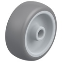 Wheel series 80mm grey thermoplastic rubber on polypropylene centre 12mm bore hub length 35mm plain bearing 100kg