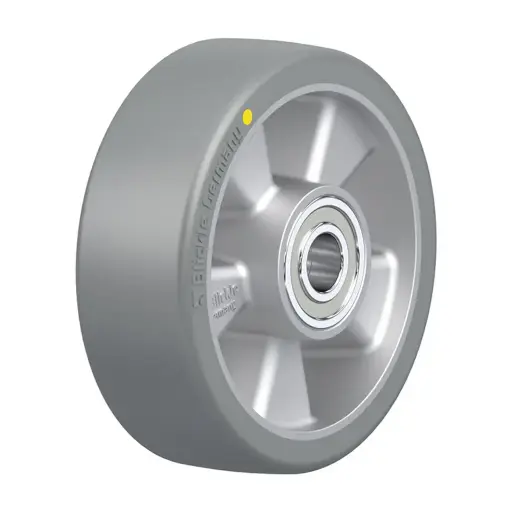 ALTH 150/20K-AS Wheel series 150mm antistatic grey Extrathane­® polyurethane on aluminium centre 20mm bore hub length 60mm ball bearings 650kg