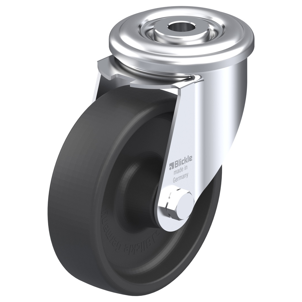 LIR series 100mm swivel bolt hole 13mm castor with heat resistant thermoplastic plain bearing wheel 150kg