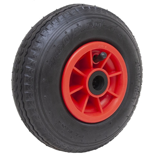 280/250x4 4ply Pneumatic wheel plastic rim 25x75mm roller bearing 135kg