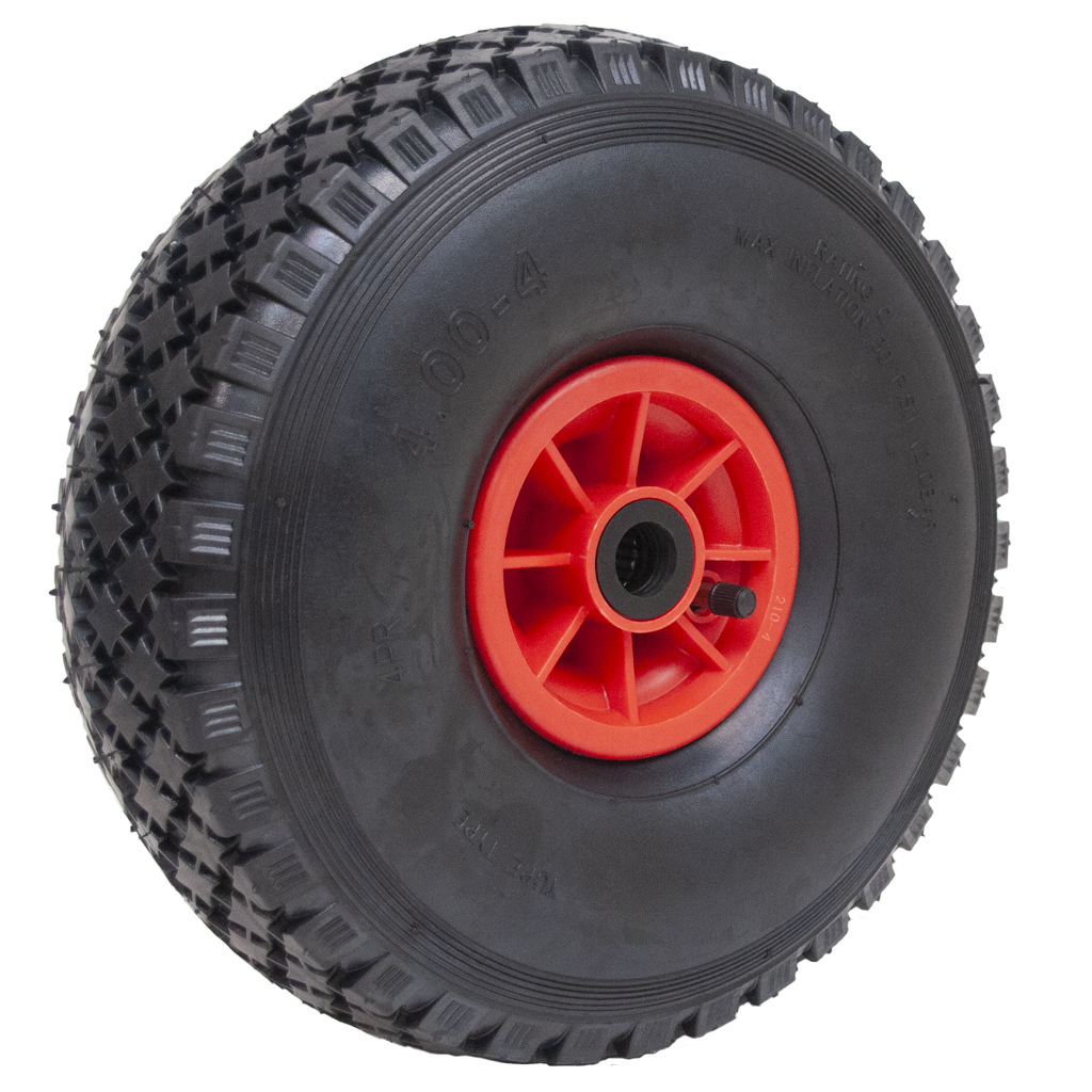 4.00x4 4ply Pneumatic wheel plastic rim 25x75mm roller bearing 150kg