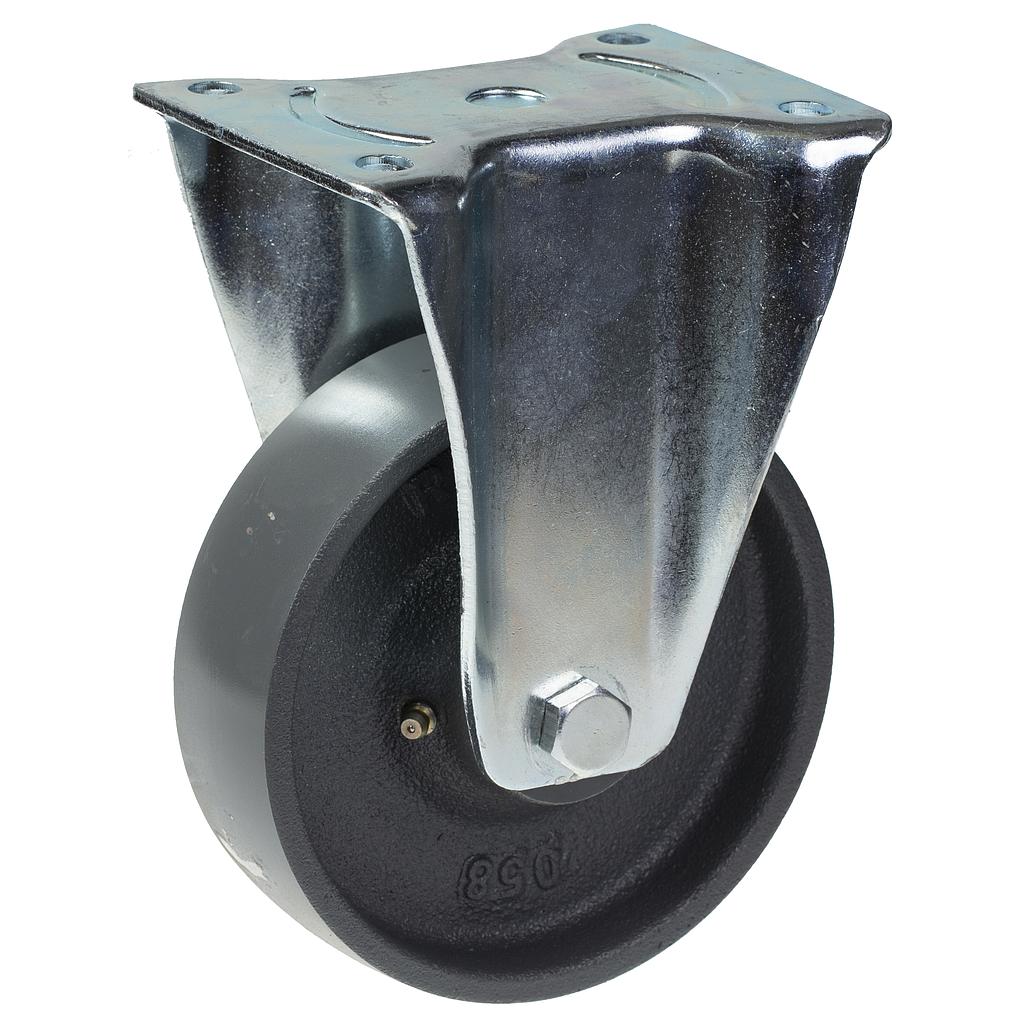 800 series 150mm fixed top plate 135x114mm castor with cast iron roller bearing wheel 800kg
