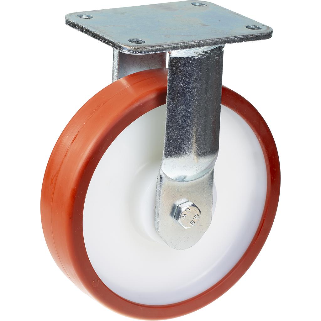 1500 series 200mm fixed top plate 135x110mm castor with polyurethane on nylon centre ball bearing wheel 750kg