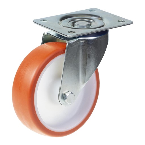 300 series 125mm swivel top plate 140x110mm castor with polyurethane on nylon centre ball bearing wheel 350kg