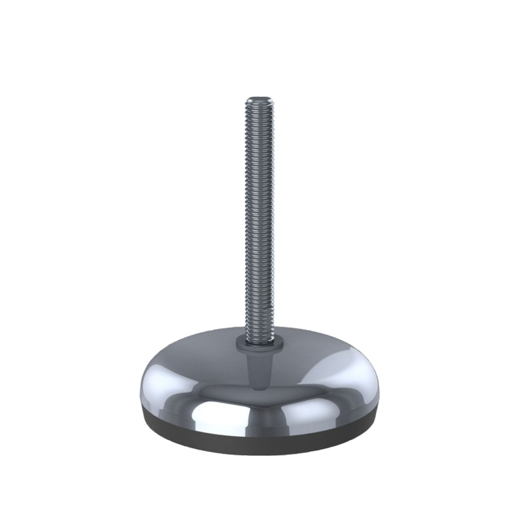 M12x100 Stainless levelling foot 100mm stainless base with anti-vibration rubber pad 1200kg AISI 304/A2