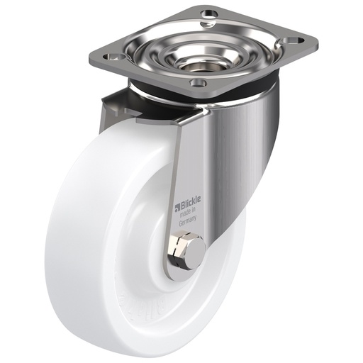 800SS series 125mm stainless steel swivel top plate 100x85mm castor with nylon plain bearing wheel 350kg