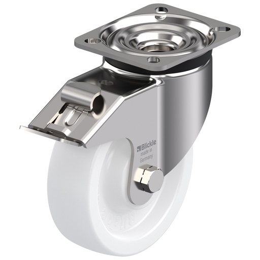 800SS series 125mm stainless steel swivel/brake top plate 100x85mm castor with nylon plain bearing wheel 350kg