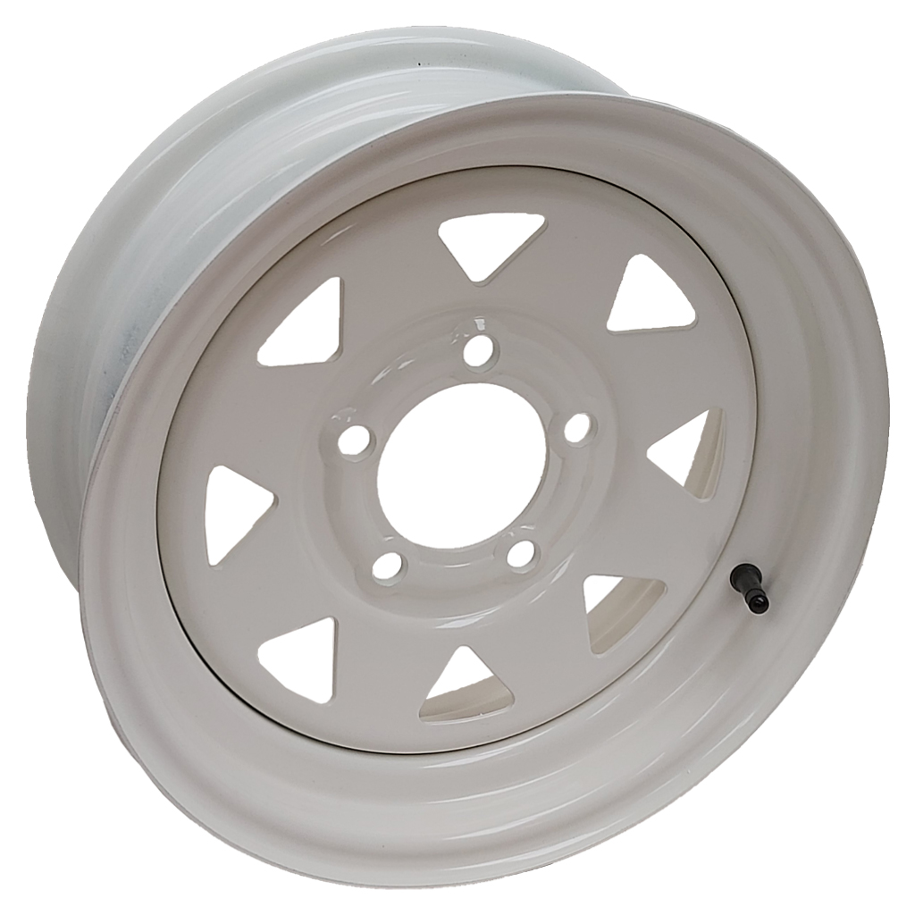 4.5x13" Wheel rim 5/114.3/84 ET0 white spoked 650kg