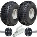 ATV Trailer Kit, 22x11.00-8 6pr P323 Knobby tyre, Hub/stub axle 35x35mm (Alko), pressed hitch, 612kg load capacity