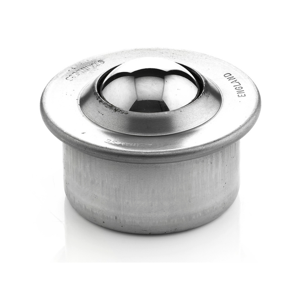 Ball Transfer Unit Euro Series, Push Fit 45mm Fixing, Stainless Steel Load Ball Diameter 30mm