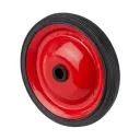 A70.130 Wheel series 130mm black PVC tyre on pressed steel centre 12mm bore hub length 31mm plain bearing 15kg