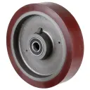 C10.406 Wheel series 400mm brown Prothane® polyurethane on cast iron centre 40mm bore hub length 108mm ball bearing 3500kg