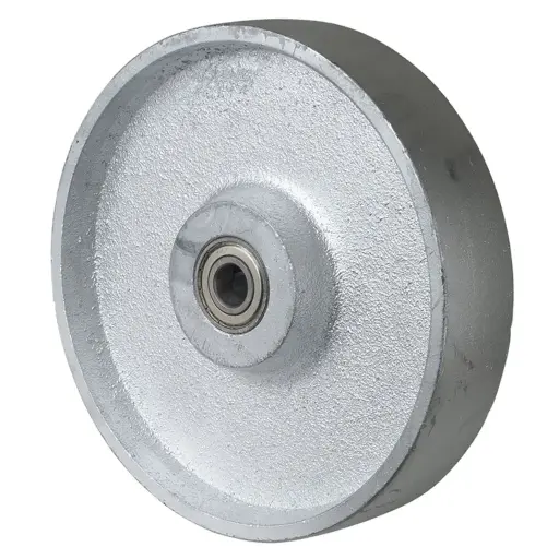 C81.250 Wheel series 250mm cast iron 20mm bore hub length 60mm ball bearings 1400kg