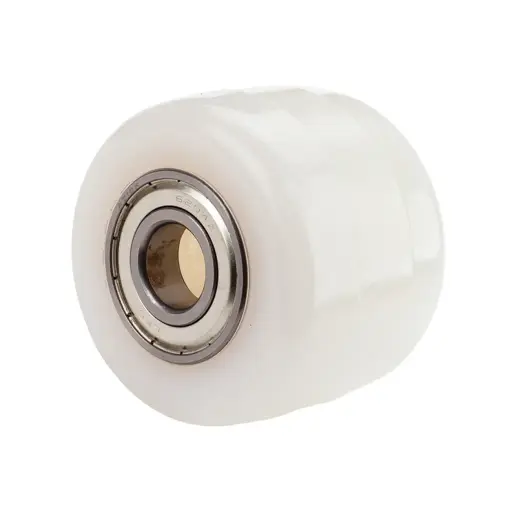 C45.82A Wheel series Pallet truck roller 82x60mm white nylon 20mm bore, width over ball bearings 60mm, 600kg