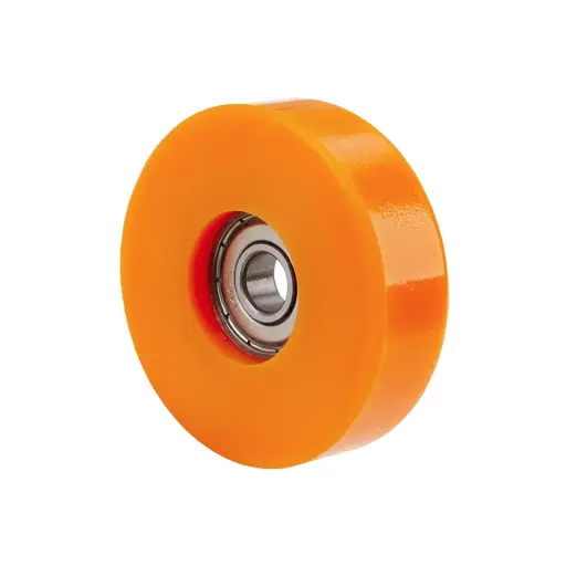 C52.050 Wheel series Guide wheel 50x15mm brown polyurethane 8mm bore single ball bearing 50kg