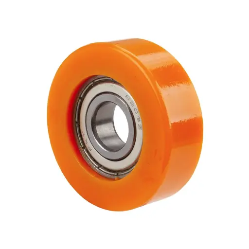 C52.060 Wheel series Guide wheel 60x20mm brown polyurethane 17mm bore single ball bearing 80kg