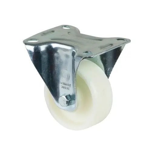 L410.B10.080 80mm fixed top plate 104x80mm castor with polypropylene roller bearing wheel 125kg